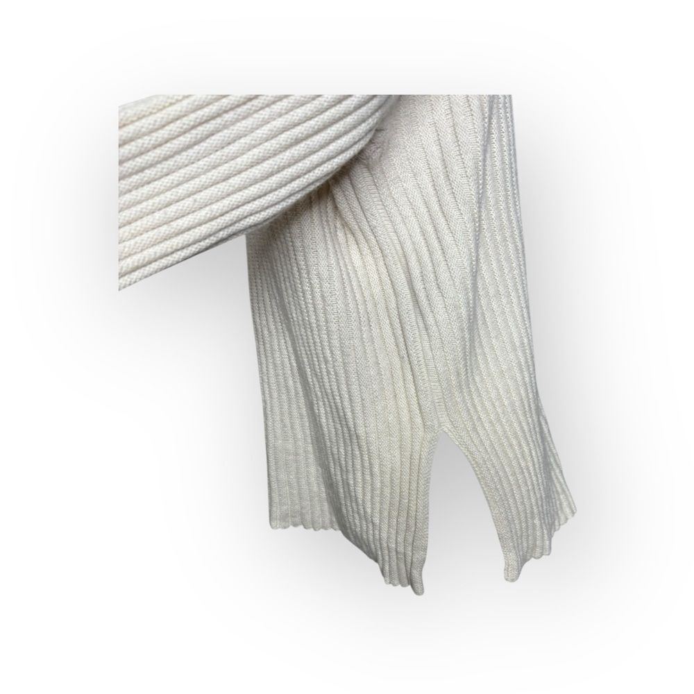 Theory Everly Slit Sweater in Merino Wool & Cashmere Cream Size Large - Picture 3 of 11